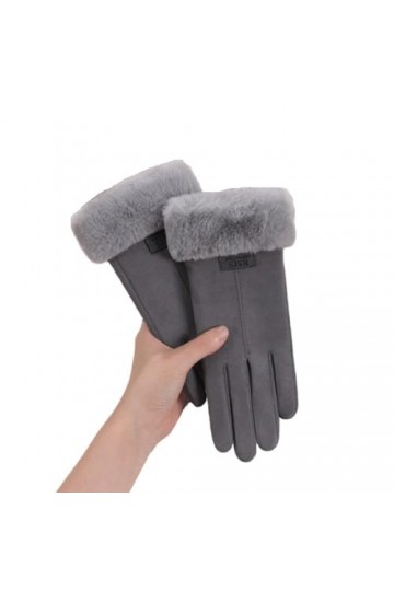 SMED Gants pour femmes, daim et velours, épaissis, résistants au chaud et au froid, conduite et équitation, écran tactile, ga