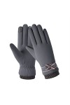 DDMINE Mode Hiver Femmes Gants Coupe-Vent Interne en Peluche Chaud Dame Mitaines écran Tactile Cuir PU respectueux de la Peau