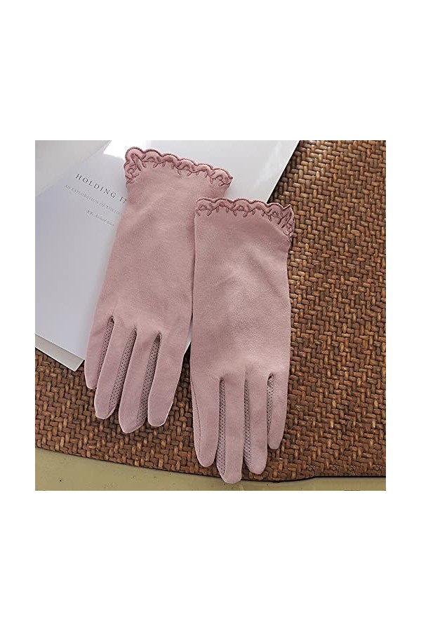 Nuoyazou Mitaine respirante extensible pour femmes Écran tactile Gants de protection solaire Gants de protection solaire dex