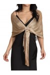 Atigy Evening Shawls and Wraps Sparkling Metallic Wedding Scarf for Dress Party Wrap Stole Shawl for Women Or 