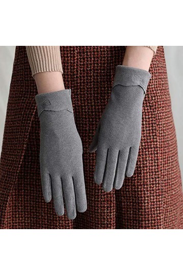 LUOXUEFEI Gants Automne Hiver Gants pour Femmes Chaud Broderie Écran Tactile Gants Dames Conduisant des Mitaines Minces