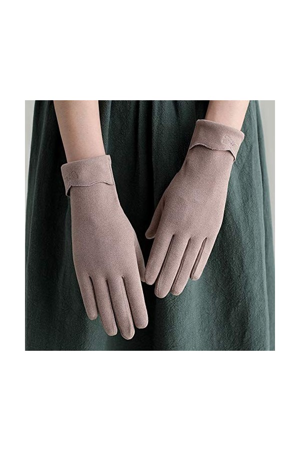 LUOXUEFEI Gants Automne Hiver Gants pour Femmes Chaud Broderie Écran Tactile Gants Dames Conduisant des Mitaines Minces