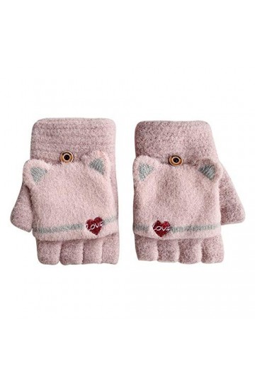 Gants sans Doigts pour Femmes,Hiver Créatif Gants Thermiques Tricotés pour Fille Gants sans Doigts Écran Tactile Gants Demi-D