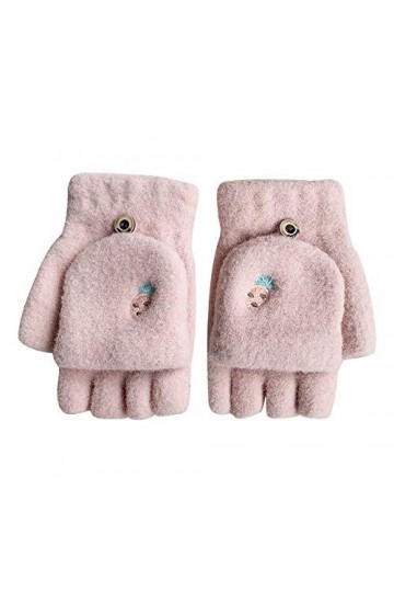 Gants sans Doigts pour Femmes,Hiver Gants Thermiques Tricotés pour Fille Gants Chauds sans Doigts Écran Tactile Gants Demi-Do