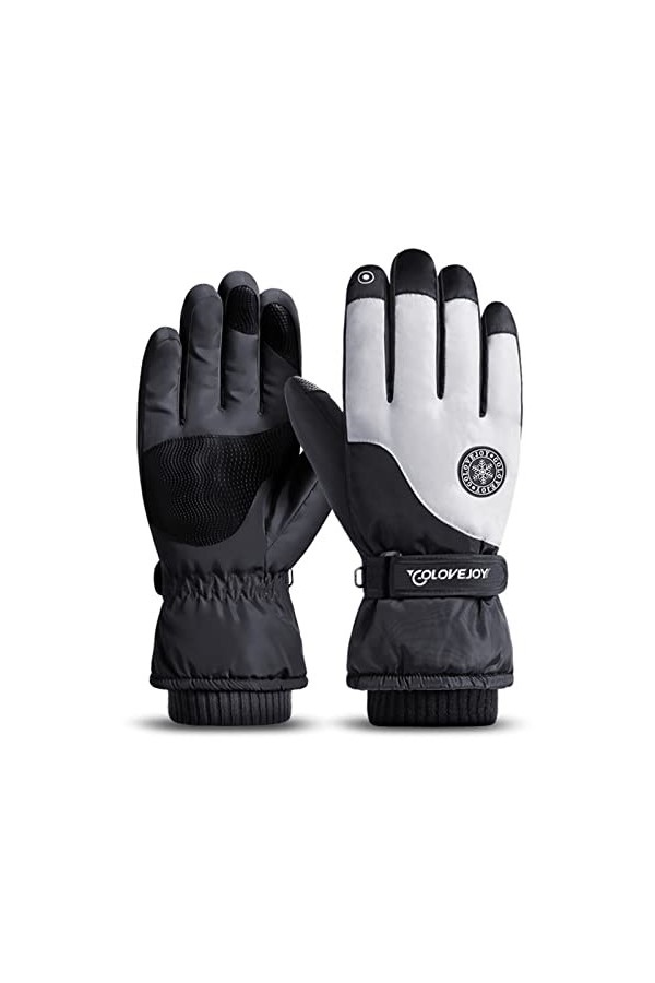 Kobilee Gants dhiver pour homme et femme, doublés en laine polaire, imperméable, chaud, écran tactile, vélo, travail, ski, s