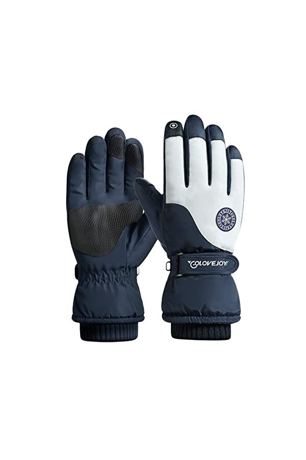 Kobilee Gants dhiver pour homme et femme, doublés en laine polaire, imperméable, chaud, écran tactile, vélo, travail, ski, s
