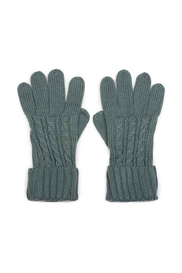 styleBREAKER gants chaud avec motif tressé et double collerette, gants dhiver tricotés, femme 09010009, couleur:Gris