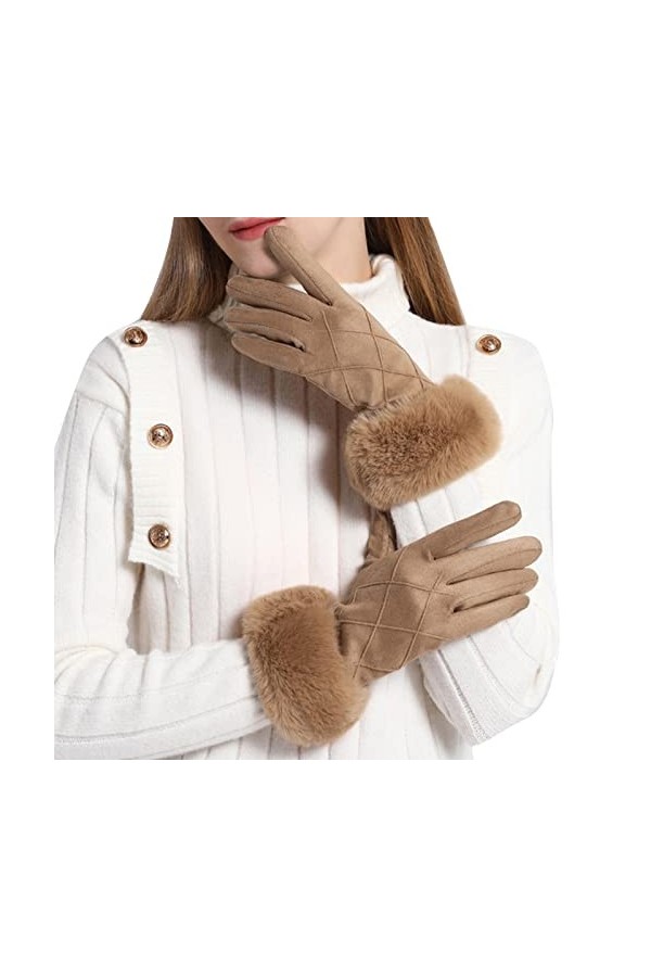 Keepwin Gants créatifs pour femme - Gants épais et chauds pour lhiver - Moufles chauffantes pour femmes par temps froid, a, 