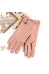 YARKIM Gants dhiver chauds en cuir léger pour femme, rose pâle, taille unique