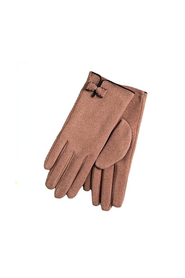 YARKIM Gants dhiver chauds en cuir léger pour femme, rose pâle, taille unique