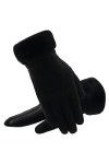 AiKoch Gants dhiver for Les Femmes À Écran Tactile Lady Chaud en Peluche Intérieur Gants Finger Femme Gants dhiver Soft Bla