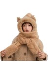 Caxndycing Écharpe dhiver 3 en 1 pour femme avec moufles thermique en fausse fourrure - Cache-cou - Pour cosplay, fête - Pou