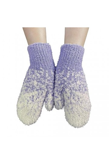 Wmm732 Gants tricotés à la main style rétro pour femme Violet Taille unique, violet, Taille Unique