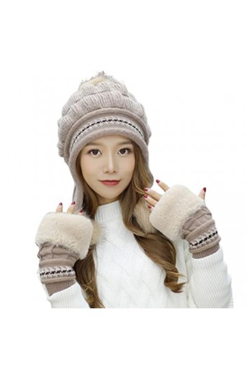 Gants en laine épais pour garder au chaud et non rétrécissants - Kit de moufles pour lhiver - Compatible avec lextérieur - 