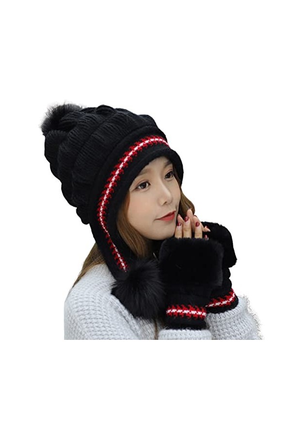 Gants en laine épais pour garder au chaud et non rétrécissants - Kit de moufles pour lhiver - Compatible avec lextérieur - 