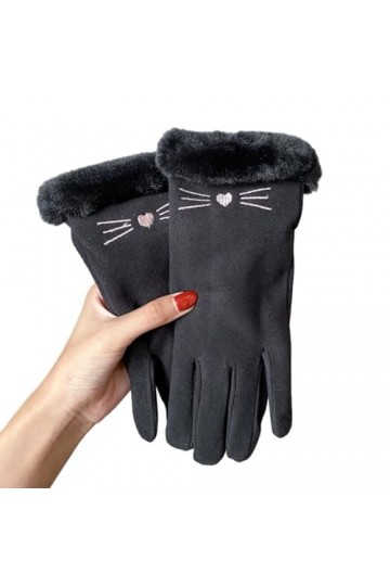 SMED Gants de Cyclisme pour Femmes, épais, résistants au Froid, Chauds, en Velours, Coupe-Vent, en Coton, pour écran Tactile,