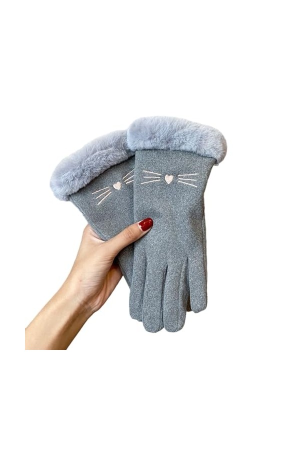 SMED Gants de Cyclisme pour Femmes, épais, résistants au Froid, Chauds, en Velours, Coupe-Vent, en Coton, pour écran Tactile,