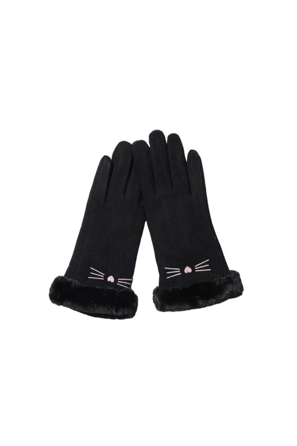 SMED Gants de Cyclisme et de Conduite Chauds, Coupe-Vent et résistants au Froid pour Femme, Noir, Taille Unique