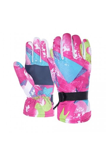 Gants dhiver dextérieur pour adultes et femmes - Gants de ski doux pour patinage à neige - Coupe-vent - Gants de ski chauds