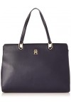 Tommy Hilfiger Sac Femme TH Timeless Satchel Avec Poche Intérieure, Bleu Space Blue , Taille Unique