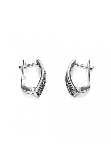 Boucles doreilles élégantes en argent sterling véritable méandres massif poinçonné 925