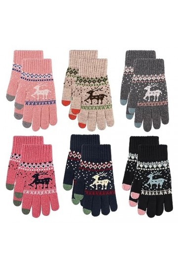 Bekecidi 6 Paires de Gants à Écran Tactile pour Femme, Gants Tricotés Chauds dhiver, Gants Thermiques avec Doublure en Polai