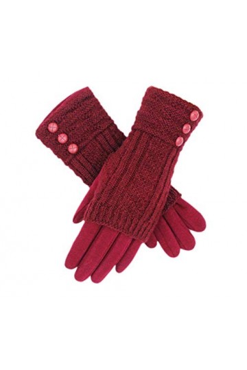 Fadsace Gants dhiver en tricot épais pour écran tactile 2 en 1 - Beige - Taille unique