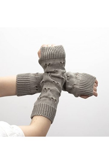 TJOIUY Gants dhiver 1 Paire Femmes Mitaines Gants Japonais Gants Chauds pour Fille Automne Hiver Crochet Tricot évider mitai