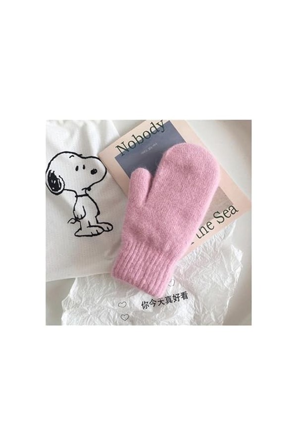 TJOIUY Gants dhiver Femmes Hiver Garder au Chaud Plus Cachemire Solide élasticité Doux Plein Doigts Mitaines Gants Imitation