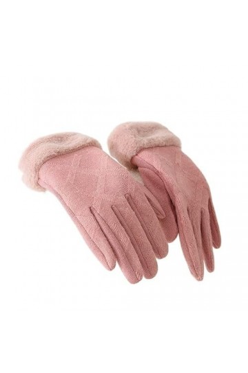 QLSWZC Gants Hiver Femme Chaud Équitation et Conduite Gants en Coton Chaud épaissi, Gants à Cinq Doigts à écran Tactile Anti-