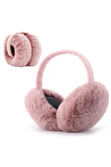 YUANQIAN Cache-oreilles luxueux en fausse fourrure – Cache-oreilles pliables élégants et confortables pour femmes et filles –