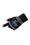Liyinco Gants dhiver pour Femmes, Gants à Cinq Doigts tricotés en Jacquard de Rennes en Peluche tactiles pour Femmes, Gants 