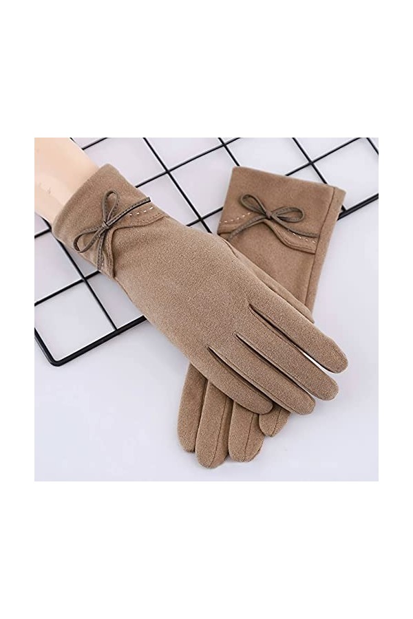 YJLGMM Automne Hiver Mince Section Gardez lécran Tactile Chaud à la Couche Coupe-Vent vélo Bowknot Mignon Jolie élasticité G