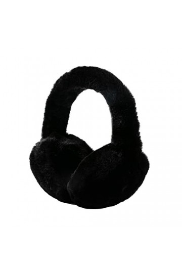 SUNBORRY Cache Oreilles Femme, Réglables et Pliables, Utilisation Hivernale, en Fausse Fourrure Noir 