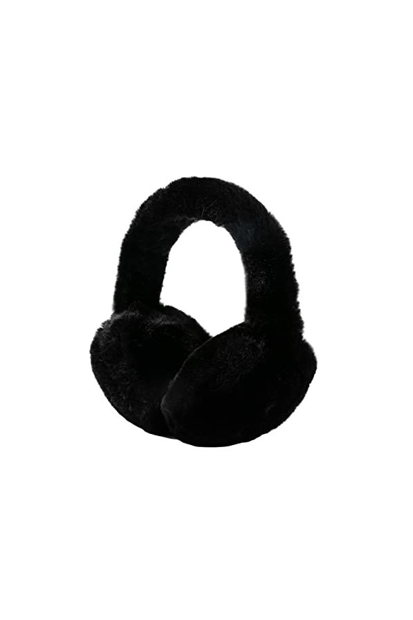 SUNBORRY Cache Oreilles Femme, Réglables et Pliables, Utilisation Hivernale, en Fausse Fourrure Noir 