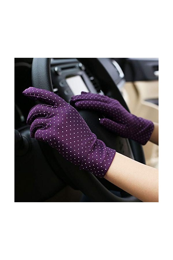 Baeoy Printemps et été Ice Silk Protection Solaire Gants coréenne Dames Version de antidérapante Dentelle Mince Section de Co