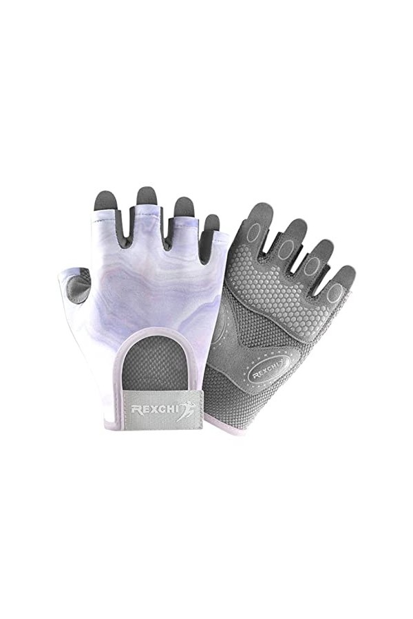 Gants de sport demi-doigts pour femme - Équipement dentraînement - Barre horizontale - Protège-poignet antidérapant - Gants 