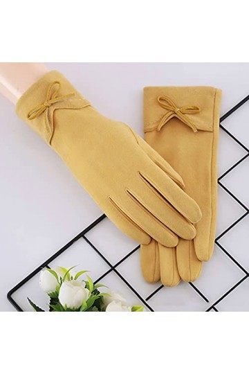 YJLGMM Automne Hiver Mince Section Gardez lécran Tactile Chaud à la Couche Coupe-Vent vélo Bowknot Mignon Jolie élasticité G