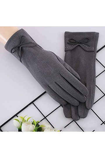 YJLGMM Automne Hiver Mince Section Gardez lécran Tactile Chaud à la Couche Coupe-Vent vélo Bowknot Mignon Jolie élasticité G