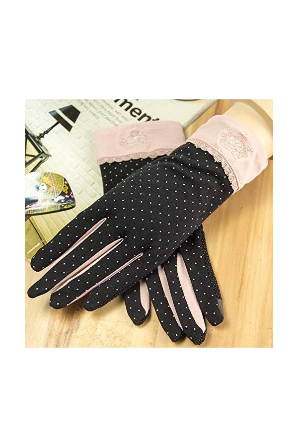 Rekaf Été des gants de crème solaire à crème solaire dété Mignonne mince Section Coton Coton à coton respirant anti-slip-par