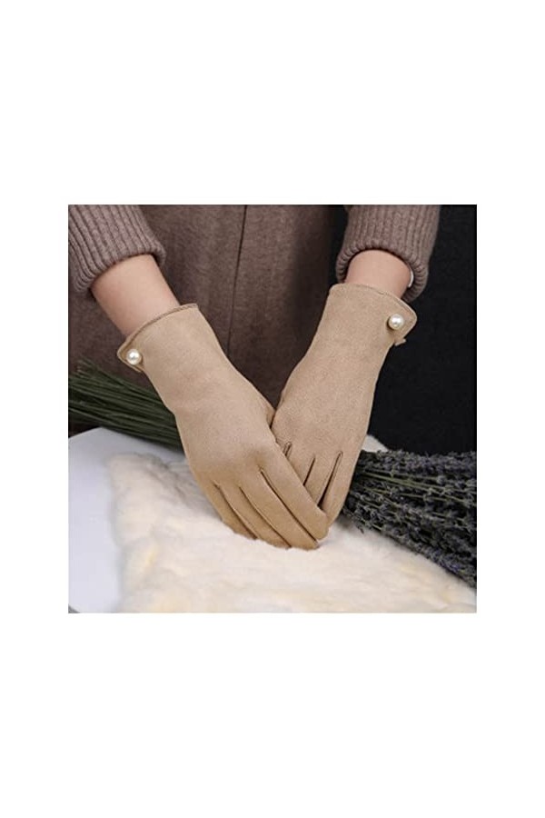 Gants dhiver Gants for femmes Écran tactile hivernal plus Velvet Warm Warm Cuir Mitat de bicyclette Conduite Épaississement 
