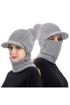 TAGVO Bonnet Echarpe Femme Hiver, Chapeau Écharpe Ensemble Femme, Doublé En Molleton Épais Doux, Bonnet Tricoté Flexible Avec