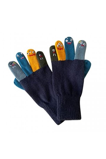 LYWYOUDDKH Gants Tricotés Gants Doigts Doux Moufles Au Crochet Doux Gant De Conduite Expression De Bande Dessinée - Gris