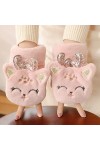 Liyinco Gants sans Doigts en Peluche Elk Mignons pour Femmes, Gants sans Doigts en Peluche Chauds dhiver, Gants sans Doigts 