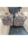 Liyinco Gants sans Doigts en Peluche Elk Mignons pour Femmes, Gants sans Doigts en Peluche Chauds dhiver, Gants sans Doigts 