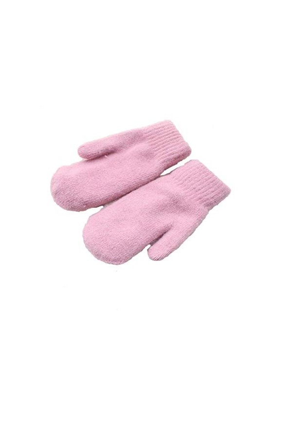 JBIVWW Femmes dhiver épais Tricoté Double Couche Chaude Tricote des Mitaines Mignons Femme Gants avec Doigts Color : Light
