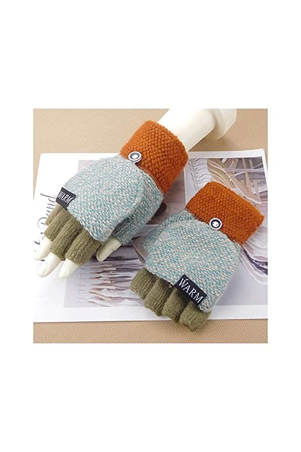 Gants sans Doigts en Tricot - Gants À Demi-Doigts À Convertisseur Chaud Mignon pour Femmes - Gants Coupe-Vent Épais pour lhi