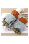 Gants sans Doigts en Tricot - Gants À Demi-Doigts À Convertisseur Chaud Mignon pour Femmes - Gants Coupe-Vent Épais pour lhi