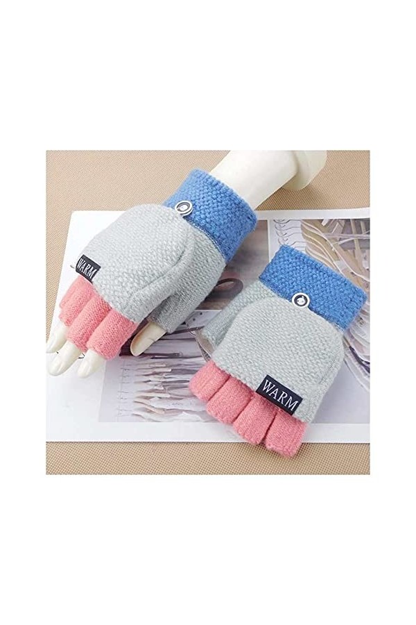 Gants sans Doigts en Tricot - Gants À Demi-Doigts À Convertisseur Chaud Mignon pour Femmes - Gants Coupe-Vent Épais pour lhi