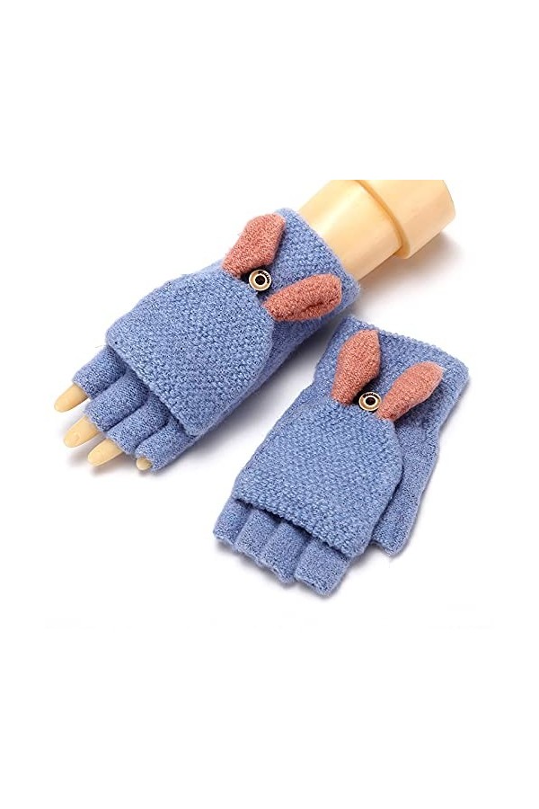 Gants sans Doigts en Tricot - Gants dhiver Mignons pour Femmes avec Demi-Doigts - Gants DExtérieur Extensibles À Écran Tact